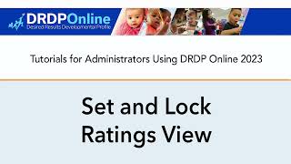 Set and Lock Ratings View in DRDP Online [upl. by Iznil893]