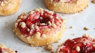 Kolaches  Strawberry amp Cream cheese  ASMR Baking  Recipe Video [upl. by Nawk]