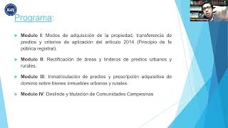 Seminario Saneamiento y Titulación de Predios Urbanos y Rurales – Deslinde y Titulación de CC [upl. by Raclima]