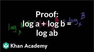 Proof log a  log b  log ab  Logarithms  Algebra II  Khan Academy [upl. by Mail]