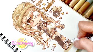 Drawing your Gachaclub character in my style Copic markersSpeed drawing76 [upl. by Nnayhs955]