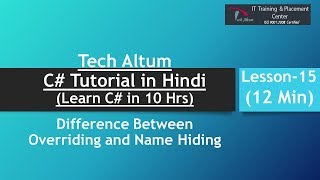 Difference between Overriding and Name Hiding  C Tutorial in Hindi  Lesson  15 [upl. by Lorac]