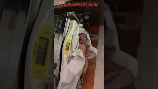 Cute newborn baby on scale in hospital minutes after birth ❤️ infant [upl. by Marnie245]