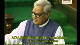 Shri Atal Bihari Vajpayee responding to Sonia Gandhi in parliament [upl. by Naoh645]