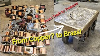 Fan motors scrapping  ASMR  Brass ingot  from trash to treasure [upl. by Allayne576]