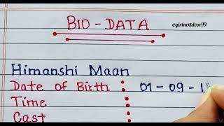 MARRIAGE Bio Data for Girls 👧  Marriage Bio Data [upl. by Dichy75]