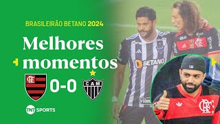 COM GABIGOL NA ARQUIBANCADA EVERSON PEGA PÊNALTI E GALO SEGURA O MENGÃO FLAMENGO 0X0 ATLÉTICOMG [upl. by Dagmar494]