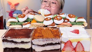 보틀케이크🍰 꼬끄후레이크 프레첼 머랭쿠키 디저트 먹방 Dessert Mukbang  Bottle cake  ボトルケーキ [upl. by Katsuyama]