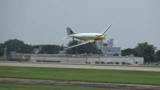 Insanely Low DC3 Passes and OneWheeled Landing at EAA Airventure 2017 [upl. by Aggarwal749]