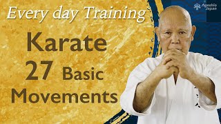 Karate 27 Basic Movements  Okinawan Karate  Every day Karate at Home  Ageshio Japan [upl. by Aynor]