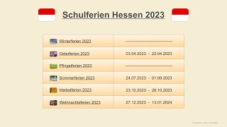 Schulferien Hessen 2023 [upl. by Lizette]