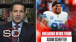 Adam Schefter gives latest Aidan Hutchinson injury news Lions DE suffers broken tibia vs Cowboys [upl. by Waly439]