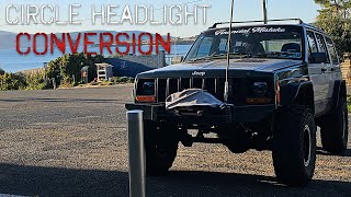 I Circle Headlight Converted The XJ Jeep Cherokee  7 INCH STEDI Carbon Led UPGRADE [upl. by Atrebor476]