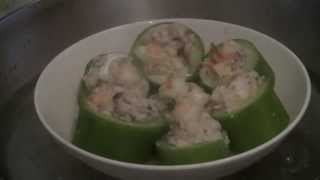 Chinese Melon Rings Stuffed With Pork And Prawns Traditional Chinese Cooking [upl. by Nitfa13]