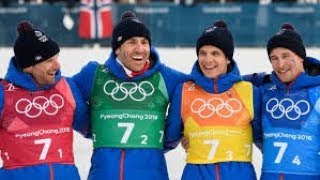 Léquipe de France de ski de fond remporte la médaille de bronze sur le relais 4x10 km des JO 2018 [upl. by Adnotal]