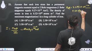 Assume that each iron atom has a permanent magnetic moment equal to 2 Bohr magnetons 1 Bohr mag [upl. by Llewsor]