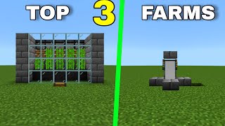 MINECRAFT TOP 3 MUST HAVE starter farms bedrock [upl. by Katie]