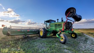 John Deere D450 Swather 🤙 [upl. by Brenza805]