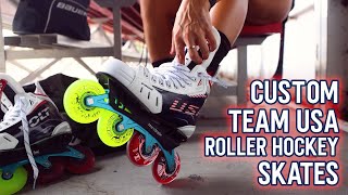 Custom Tour Volt Pro Roller Hockey Skates for Team USA  2021 World Championships [upl. by Araihc114]