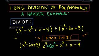 ❖ Long Division of Polynomials  A slightly harder example ❖ [upl. by Ycam]