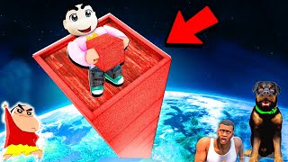 SHINCHAN and CHOP Building WORLDS TALLEST TOWER in ROBLOX Tower Simulator  PART 1  shinchan game [upl. by Hnilym]