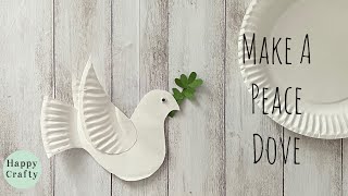 The Peace Dove Craft A Cute and Easy DIY  Made From Paper Plate [upl. by Doowrehs657]