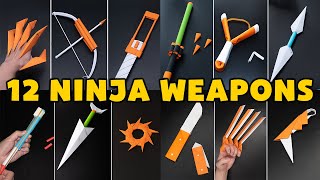 AMAZING 12 ORIGAMI PAPER NINJA WEAPONS [upl. by Dempstor]