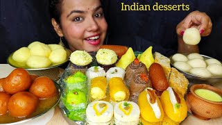 ASMR EATING RASGULLA KAMLA BHOGSANDESHGULAB JAMUN KHEERMANGO SWEET INDIAN SWEET EATING SHOW [upl. by Aural]