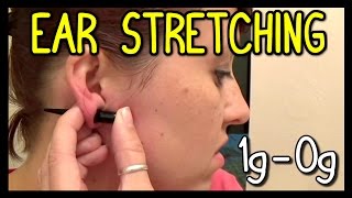 Ear Stretching First Time 1G to 0G 📍 How To With Kristin [upl. by Dee]