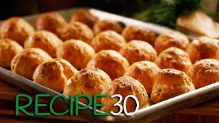 French Cheese Puffs or Gougeres with chives and two cheeses [upl. by Osnofla908]