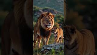 Lions Deadly Strike on a Tiger Cub Survival instinct shorts youtubeshorts trendingshorts [upl. by Macario]