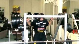 Patrik Baboumian 300kg x 3 squatpartials RAW [upl. by Esilrahc183]