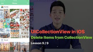 UICollectionView Pt 9 DELETE ITEMS FROM UICOLLECTIONVIEW [upl. by Muhcon]