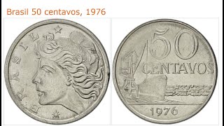 MOEDA DE 50 CENTAVOS DE 1976  PORTO  MBCSoberba Brazil 50 Cents Coin from 1976  Harbor 🛳️⛓️⚓ [upl. by Landing708]