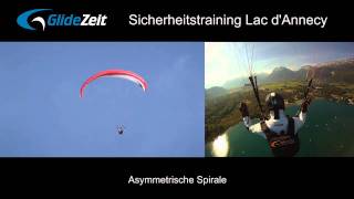 Asymmetrische Spirale Manövervideo GlideZeit Sicherheitstraining Lac dAnnecy [upl. by Rawlinson]