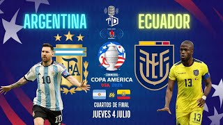 ARGENTINA vs ECUADOR 🔴 EN VIVO 🔴 COPA AMERICA 2024 · JUEGA MESSI Y LA SCALONETA · USA 24 [upl. by Ardnik834]