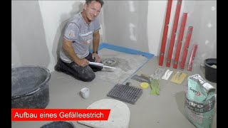 Herstellen von Gefälleestrich in der Dusche  TrichtergefälleScreed in der Dusche  CM  Müller [upl. by Namzzaj]