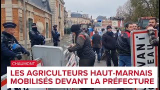 Mobilisation des agriculteurs devant la préfecture [upl. by Miharbi789]