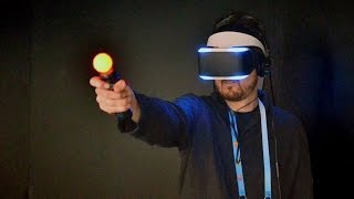 GDC 2014 Sony Project Morpheus PS4 VR Headset Gameplay  The Castle [upl. by Nomal]