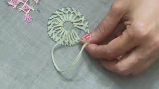 beautiful chamanthi flower embroidery embroidery vlog type 2 ytshorys letsstitchcooktipandvlog [upl. by Acirrehs]