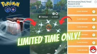 How To Get✨SHINY MELTAN✨During 8th Anniversary Party Event in Pokemon Go [upl. by Gabriello]