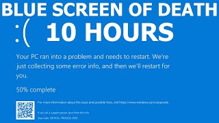 Windows 10 Blue Screen of Death REAL COUNT BSOD 10 hours 4K Resolution [upl. by Htial]