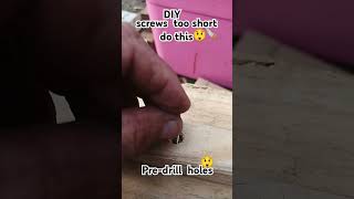 DIY screws too short 😕 do this 🙄 pre drill holes 😋 [upl. by Issirk442]