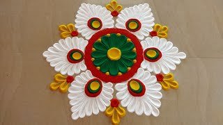 Simple rangoli designDiwali rangoli design Navaratri rangoli Rangoli designs [upl. by Flieger]