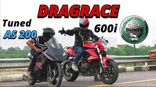 BENELLI 600i VS PULSAR AS 200cc TUNED💥 DRAGRACE 🔞 RACE TILL THEIR POTENTIAL [upl. by Alexandrina]