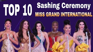 MISS GRAND INTERNATIONAL 2024  TOP 10 Standouts at Sashing Ceremony  Miss Grand India  Miss Peru [upl. by Ennaeiluj338]