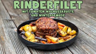 Rinderfilet mit Tomaten Walnusskruste und Wintergemüse [upl. by Roxy]