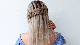 Knotted Waterfall Braid Step by Step  Hair tutorial by Another Braid shorts [upl. by Rocray726]