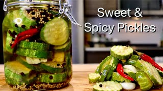 Sweet amp Spicy Pickles Recipe  The Crunchiest Pickles Youll Ever Eat [upl. by Anilasor]