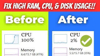 How to Fix High RAM CPU and Disk Usage on Windows 10 amp 11 [upl. by Araic]